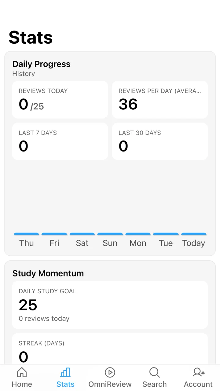 Daily progress, study momentum, and streak tracking in AlgoApp
